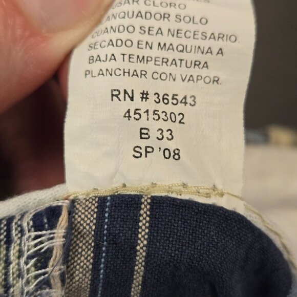 2000s Y2K Izod Mens Patchwork Madras Plaid Cotton Shorts Size 36 Multicolor Casu - Picture 7 of 10